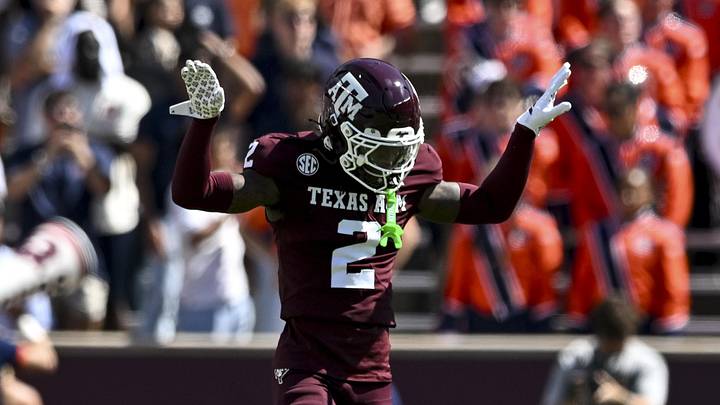 Sep 27, 2025; College Station, Texas, USA; Texas A&M Aggies cornerback Dezz Ricks (2) motions during the first half against the Auburn Tigers at Kyle Field. Mandatory Credit: Maria Lysaker-Imagn Images Sep 27, 2025; College Station, Texas, USA; Texas A&M Aggies cornerback Dezz Ricks (2) motions during the first half against the Auburn Tigers at Kyle Field. Mandatory Credit: Maria Lysaker-Imagn Images
