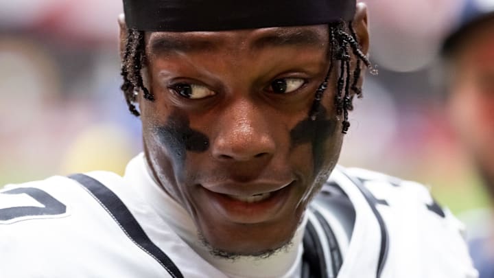 Nov 23, 2025; Glendale, Arizona, USA; Jacksonville Jaguars cornerback Montaric Brown (30) against the Arizona Cardinals at State Farm Stadium. 