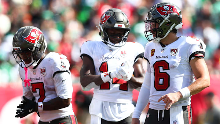 Baker Mayfield will once again be without his key playmakers, Bucky Irving and Chris Godwin Jr., when the Buccaneers travel to Buffalo to take on the Bills. Baker Mayfield will once again be without his key playmakers, Bucky Irving and Chris Godwin Jr., when the Buccaneers travel to Buffalo to take on the Bills.