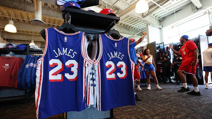LeBron James No. 23 jerseys hit the shelves at Xfinity Mobile Arena in August. LeBron James No. 23 jerseys hit the shelves at Xfinity Mobile Arena in August.
