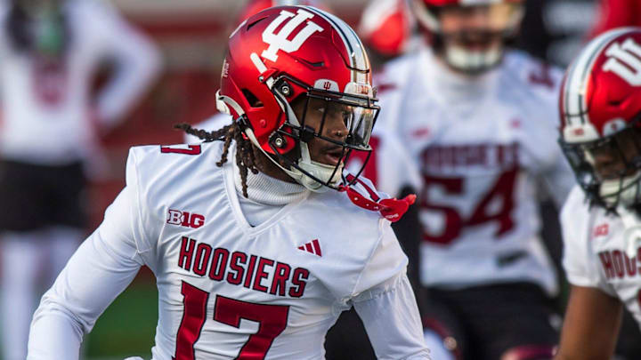 Indiana's Tyrik McDaniel (17) during practice at Memorial Stadium.