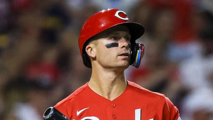 Cincinnati Reds shortstop Matt McLain (9) walks off the field