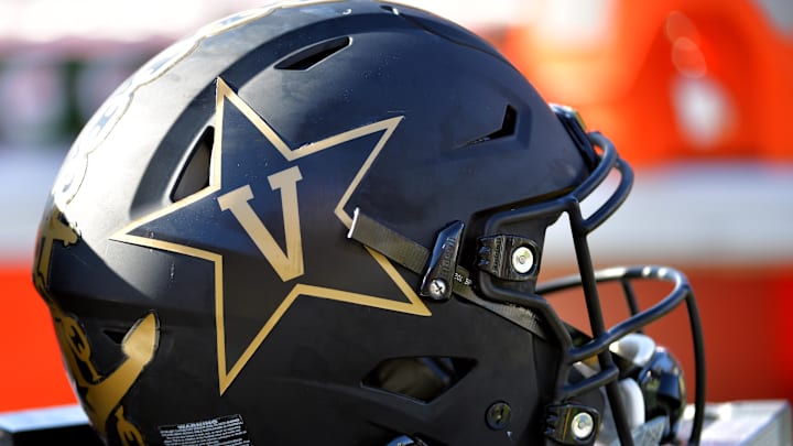 A general view of a Vanderbilt Commodores helmet