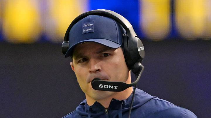 Seattle Seahawks head coach Mike Macdonald on the sidelines