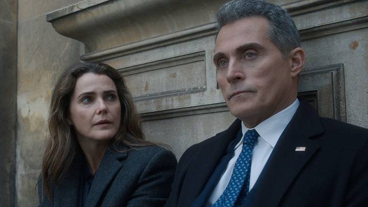 The Diplomat. (L to R) Keri Russell as Kate Wyler, Rufus Sewell as Hal Wyler in episode 401 of The Diplomat The Diplomat. (L to R) Keri Russell as Kate Wyler, Rufus Sewell as Hal Wyler in episode 401 of The Diplomat