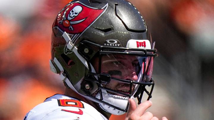 Tampa Bay Buccaneers quarterback Baker Mayfield (6) sets up a play in the first quarter of the NFL Week 1 game between the Cincinnati Bengals and the Tampa Bay Buccaneers at Paycor Stadium in Cincinnati on Sunday, Sept. 13, 2026. Tampa Bay Buccaneers quarterback Baker Mayfield (6) sets up a play in the first quarter of the NFL Week 1 game between the Cincinnati Bengals and the Tampa Bay Buccaneers at Paycor Stadium in Cincinnati on Sunday, Sept. 13, 2026.