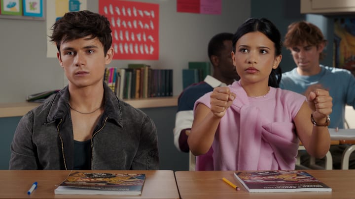 (L to R) Ashby Gentry as Alex, Nikki Rodriguez as Jackie in episode 201 of My Life with the Walter Boys