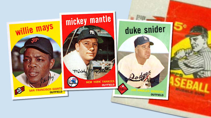 1959 Topps baseball cards and wax wrapper