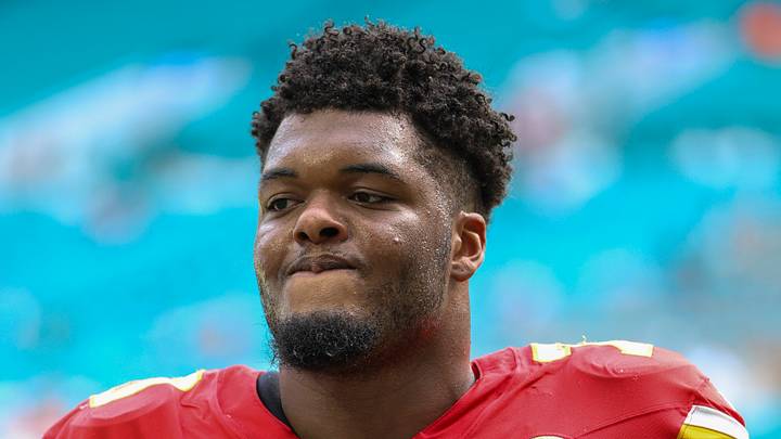 Kansas City Chiefs offensive tackle Kahlil Benson (70) Kansas City Chiefs offensive tackle Kahlil Benson (70)
