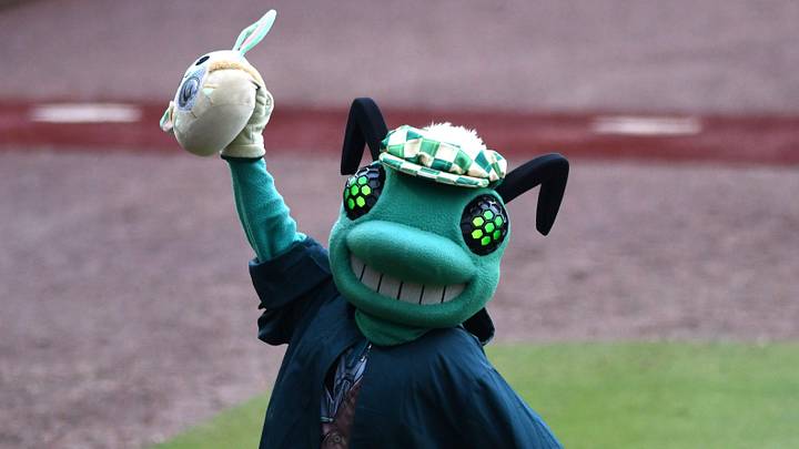 Auggie carries a lightsaber and a Grogu pillow during the Augusta GreenJackets and the Kannapolis Cannon Ballers game at SRP Park on Saturday, May 2, 2026. The GreenJackets celebrated Star Wars night with fireworks and a jersey auction. Mandatory Credit: Katie Goodale - Augusta Chronicle/USA TODAY NETWORK Auggie carries a lightsaber and a Grogu pillow during the Augusta GreenJackets and the Kannapolis Cannon Ballers game at SRP Park on Saturday, May 2, 2026. The GreenJackets celebrated Star Wars night with fireworks and a jersey auction. Mandatory Credit: Katie Goodale - Augusta Chronicle/USA TODAY NETWORK
