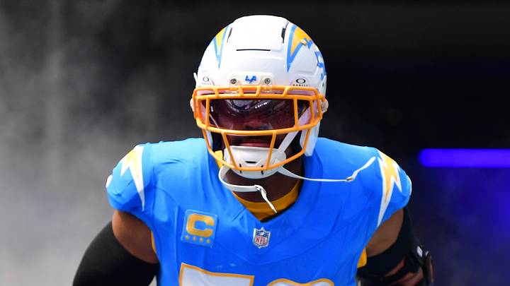 Sep 20, 2026; Inglewood, California, USA;  Los Angeles Chargers linebacker Khalil Mack (52) is introduced prior to the game against the Las Vegas Raiders at SoFi Stadium.  Mandatory Credit: Gary A. Vasquez-Imagn Images