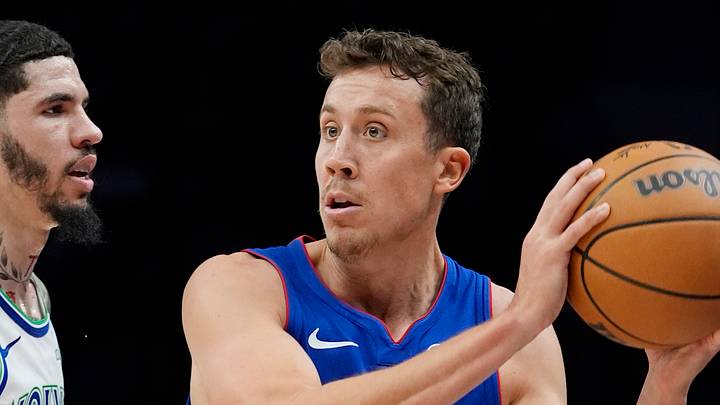 Oct 14, 2026; Minneapolis, Minnesota, USA; Detroit Pistons guard Duncan Robinson (55) works around Minnesota Timberwolves guard LaMelo Ball (1) in the second quarter at Target Center. Mandatory Credit: Bruce Kluckhohn-Imagn Images Oct 14, 2026; Minneapolis, Minnesota, USA; Detroit Pistons guard Duncan Robinson (55) works around Minnesota Timberwolves guard LaMelo Ball (1) in the second quarter at Target Center. Mandatory Credit: Bruce Kluckhohn-Imagn Images