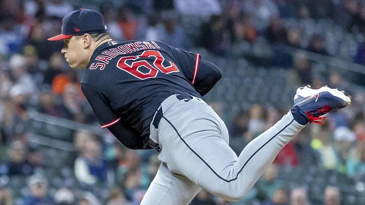 May 20, 2026; Detroit, Michigan, USA; Cleveland Guardians pitcher Erik Sabrowski (62) delivers during the ninth inning against the Detroit Tigers at Comerica Park. Mandatory Credit: David Reginek-Imagn Images May 20, 2026; Detroit, Michigan, USA; Cleveland Guardians pitcher Erik Sabrowski (62) delivers during the ninth inning against the Detroit Tigers at Comerica Park. Mandatory Credit: David Reginek-Imagn Images