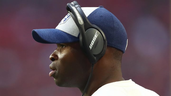 Carolina Panthers defensive coordinator Ejiro Evero