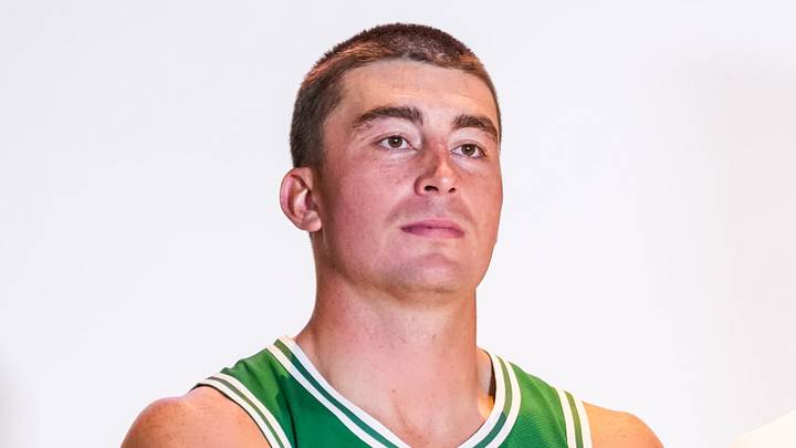 Sep 28, 2026; Boston, MA, USA; Boston Celtics guard Payton Pritchard (11) and guard Mike Conley (45) during media day at Auerbach Center. Mandatory Credit: David Butler II-Imagn Images