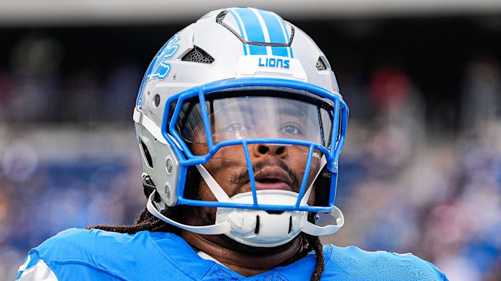 Detroit Lions defensive tackle Tyleik Williams (91) warms up ahead of the Hall of Fame Game Detroit Lions defensive tackle Tyleik Williams (91) warms up ahead of the Hall of Fame Game
