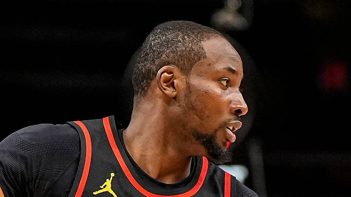 Feb 24, 2026; Atlanta, Georgia, USA; Atlanta Hawks forward Jonathan Kuminga (0) controls the ball against the Washington Wizards during the second half at State Farm Arena. Mandatory Credit: Dale Zanine-Imagn Images