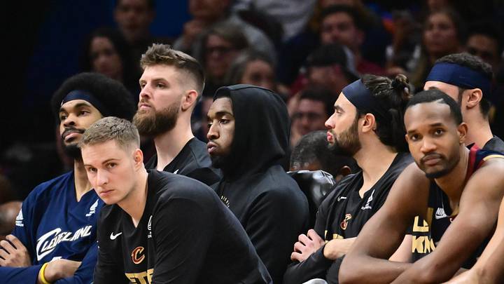 May 25, 2026; Cleveland, Ohio, USA; Cleveland Cavaliers bench looks on in the fourth quarter against the New York Knicks during game four of the eastern conference finals for the 2026 NBA playoffs at Rocket Arena. Mandatory Credit: Ken Blaze-Imagn Images May 25, 2026; Cleveland, Ohio, USA; Cleveland Cavaliers bench looks on in the fourth quarter against the New York Knicks during game four of the eastern conference finals for the 2026 NBA playoffs at Rocket Arena. Mandatory Credit: Ken Blaze-Imagn Images