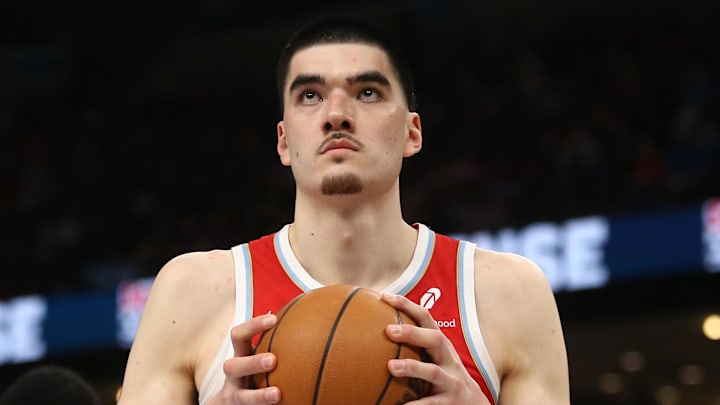 Apr 10, 2025; Memphis, Tennessee, USA; Memphis Grizzlies center Zach Edey (14) reacts during the fourth quarter against the Minnesota Timberwolves at FedExForum. Mandatory Credit: Petre Thomas-Imagn Images