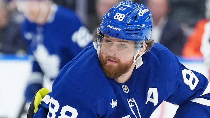 Apr 8, 2026; Toronto, Ontario, CAN; Toronto Maple Leafs right wing William Nylander (88) skates with the puck against the Washington Capitals during the first period at Scotiabank Arena. Mandatory Credit: Nick Turchiaro-Imagn Images