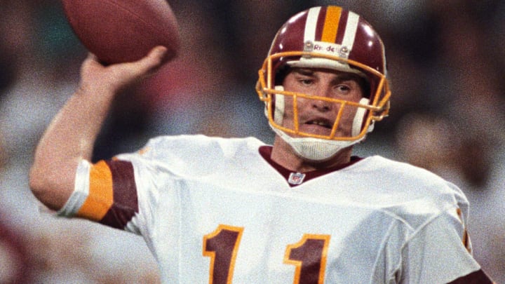 Washington Redskins quarterback Mark Rypien (11) Mandatory Credit: Manny Rubio-Imagn Images