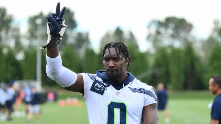 Jul 25, 2026; Renton, WA, USA; Seattle Seahawks linebacker DeMarcus Lawrence (0) after the first training camp at Virginia Mason Athletic Center. Mandatory Credit: Steven Bisig-Imagn Images Jul 25, 2026; Renton, WA, USA; Seattle Seahawks linebacker DeMarcus Lawrence (0) after the first training camp at Virginia Mason Athletic Center. Mandatory Credit: Steven Bisig-Imagn Images