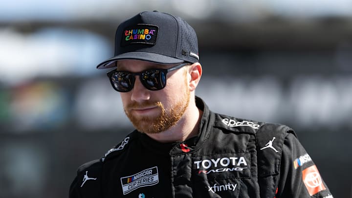 Tyler Reddick, who won last week's Daytona 500, has inherited the pole position for Sunday's Autotrader 400 at EchoPark Speedway after weather canceled qualifying.