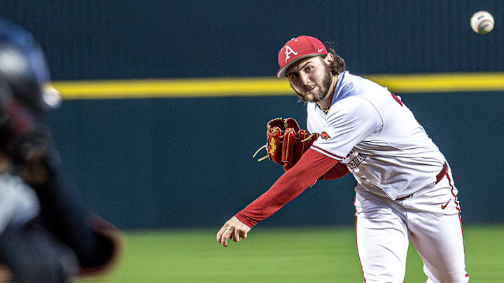 Lefty Zach Root throws a pitch against South Carolina during the SEC home opener
