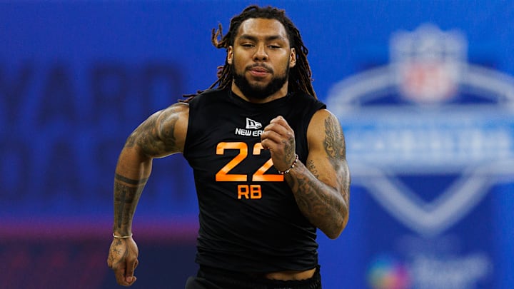 Running back Damien Martinez at the 2025 NFL Scouting Combine