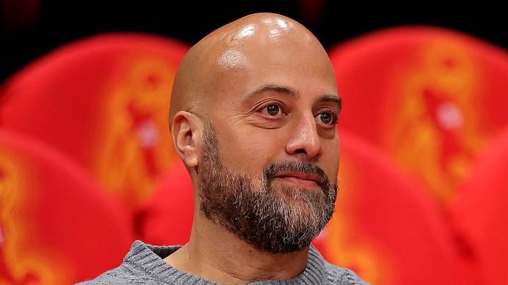 Houston Rockets general manager Rafael Stone watches warm ups prior to game six of the first round of the 2026 NBA Playoffs against the Los Angeles Lakers at Toyota Center on May 1, 2026.