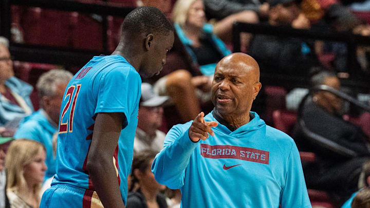 The Florida State Seminoles host the Hofstra Pride for a men’s basketball game at the Donald L. Tucker Civic Center on Tuesday, Nov. 19, 2024. The Florida State Seminoles host the Hofstra Pride for a men’s basketball game at the Donald L. Tucker Civic Center on Tuesday, Nov. 19, 2024.