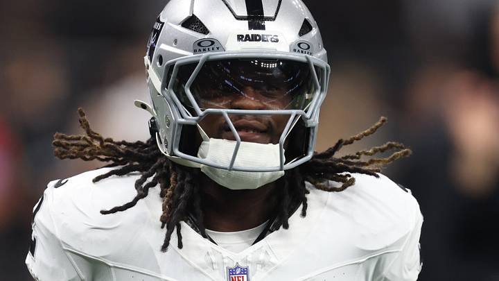 Sep 27, 2026; New Orleans, Louisiana, USA;  Las Vegas Raiders running back Ashton Jeanty (2) looks on before the game against the New Orleans Saints at Caesars Superdome.  Mandatory Credit: Stephen Lew-Imagn Images