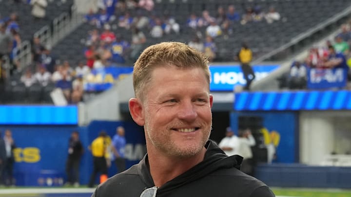 Rams General Manager Les Snead. Mandatory Credit: Kirby Lee-Imagn Images