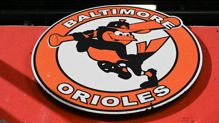  A detailed view of a Baltimore Orioles logo