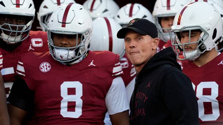 Oklahoma head coach Brent Venables wait to run onto the field before the college football game between the University of Oklahoma Sooners (OU) and the Kentucky Wildcats at Gaylord Family — Oklahoma Memorial Stadium in Norman, Okla.,  Saturday, Oct., 17, 2026.