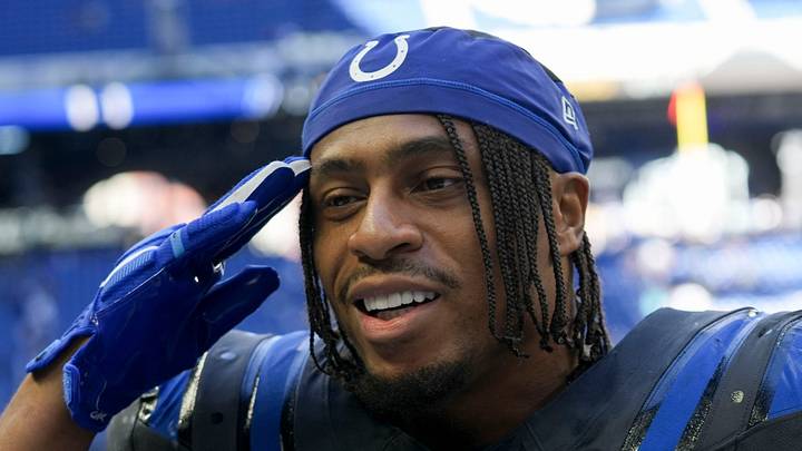 Indianapolis Colts running back Jonathan Taylor walks off the field Indianapolis Colts running back Jonathan Taylor walks off the field