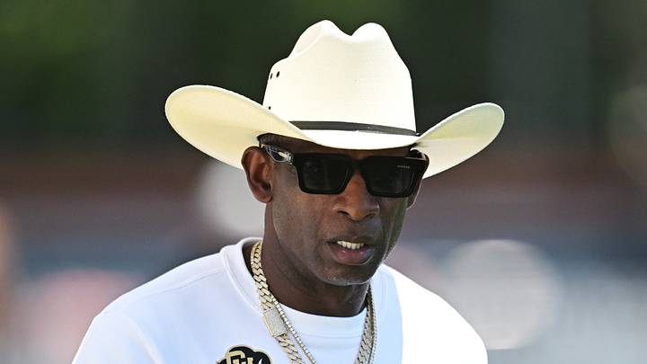 Jul 30, 2026; Berea, OH, USA; Former NFL player Deion Sanders arrives at Cleveland Browns training camp at CrossCountry Mortgage Campus Jul 30, 2026; Berea, OH, USA; Former NFL player Deion Sanders arrives at Cleveland Browns training camp at CrossCountry Mortgage Campus