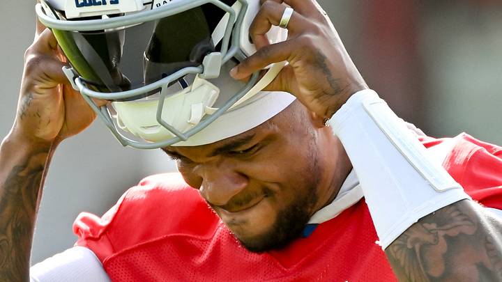 Indianapolis Colts quarterback Anthony Richardson at training camp