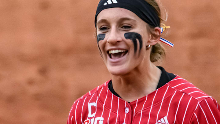 Jordy Bahl smiles after a strikeout to leave the bases loaded for Creighton. 