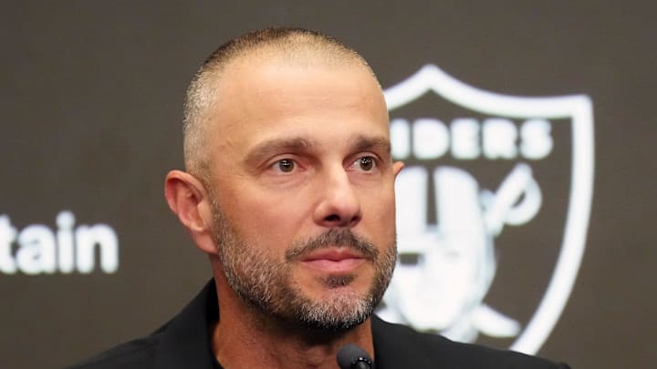 Feb 10, 2026; Henderson, NV, USA; Las Vegas Raiders general manager John Spytek at press conference at Intermountain Health Performance Center. Mandatory Credit: Kirby Lee-Imagn Images Feb 10, 2026; Henderson, NV, USA; Las Vegas Raiders general manager John Spytek at press conference at Intermountain Health Performance Center. Mandatory Credit: Kirby Lee-Imagn Images