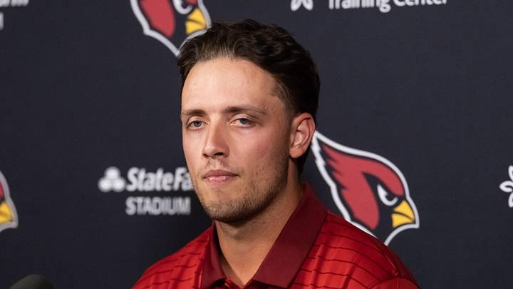 May 7, 2026; Tempe, AZ, USA; Arizona Cardinals quarterback Carson Beck speaks to the media during a 2026 NFL Draft choices press conference at Dignity Health Arizona Cardinals Training Center. Mandatory Credit: Mark J. Rebilas-Imagn Images May 7, 2026; Tempe, AZ, USA; Arizona Cardinals quarterback Carson Beck speaks to the media during a 2026 NFL Draft choices press conference at Dignity Health Arizona Cardinals Training Center. Mandatory Credit: Mark J. Rebilas-Imagn Images