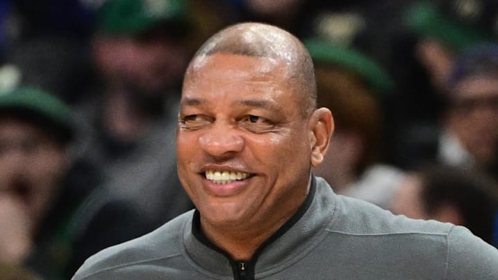 Milwaukee Bucks head coach Doc Rivers looks on in the second quarter against the Dallas Mavericks at Fiserv Forum on March 31, 2026. Milwaukee Bucks head coach Doc Rivers looks on in the second quarter against the Dallas Mavericks at Fiserv Forum on March 31, 2026.