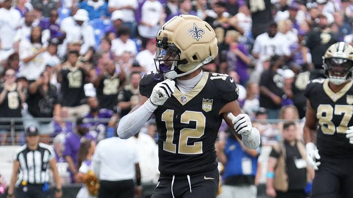 New Orleans Saints wide receiver Chris Olave New Orleans Saints wide receiver Chris Olave