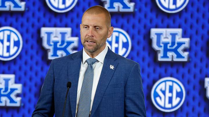 Oct 14, 2026; Birmingham, AL, USA; Kentucky Wildcats head coach Mark Pope speaks during the SEC Basketball Tipoff at Grand Bohemian Hotel Mountain Brook. Mandatory Credit: Butch Dill-Imagn Images Oct 14, 2026; Birmingham, AL, USA; Kentucky Wildcats head coach Mark Pope speaks during the SEC Basketball Tipoff at Grand Bohemian Hotel Mountain Brook. Mandatory Credit: Butch Dill-Imagn Images
