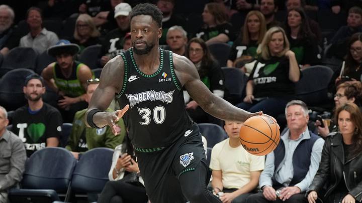 May 8, 2026; Minneapolis, Minnesota, USA; Minnesota Timberwolves forward Julius Randle (30) dribbles against the San Antonio Spurs in the second half during game three of the second round of the 2026 NBA Playoffs at Target Center. May 8, 2026; Minneapolis, Minnesota, USA; Minnesota Timberwolves forward Julius Randle (30) dribbles against the San Antonio Spurs in the second half during game three of the second round of the 2026 NBA Playoffs at Target Center.