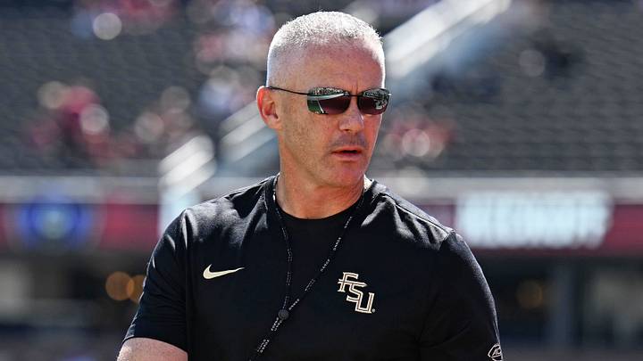 Sep 26, 2026; Tallahassee, Florida, USA;  Florida State Seminoles head coach Mike Norvell before a game against the Central Arkansas Bears at Doak S. Campbell Stadium.  Mandatory Credit: Melina Myers-Imagn Images