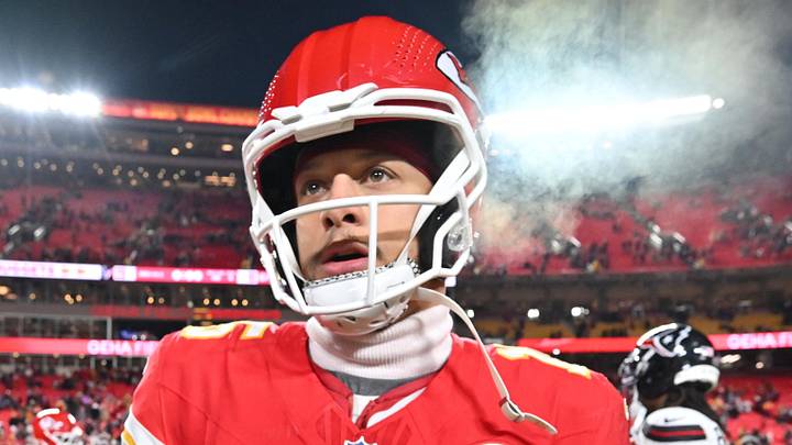 Kansas City Chiefs quarterback Patrick Mahomes (15) walks off the field