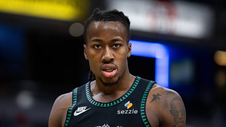 Apr 7, 2026; Indianapolis, Indiana, USA; Minnesota Timberwolves guard Ayo Dosunmu (13) looks on in the second half against the Indiana Pacers at Gainbridge Fieldhouse. Mandatory Credit: Trevor Ruszkowski-Imagn Images