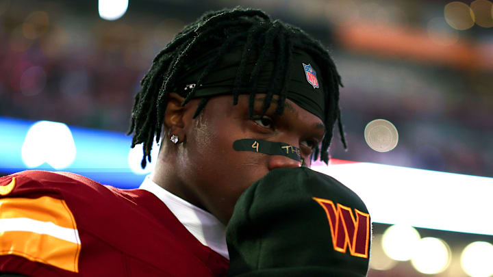 Washington Commanders running back Jacory Croskey-Merritt