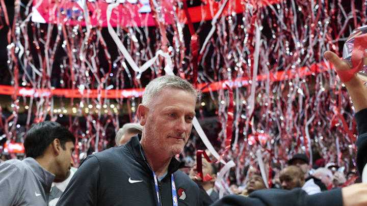 Apr 2, 2026; Portland, Oregon, USA; Tom Dundon, the owner of the Portland Trail Blazers. Mandatory Credit: Troy Wayrynen-Imagn Images
